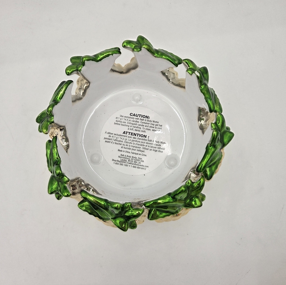 Bath & Body Works Metallic Pineapple Bowl Style 3-Wick Candle Holder - Picture 3 of 6